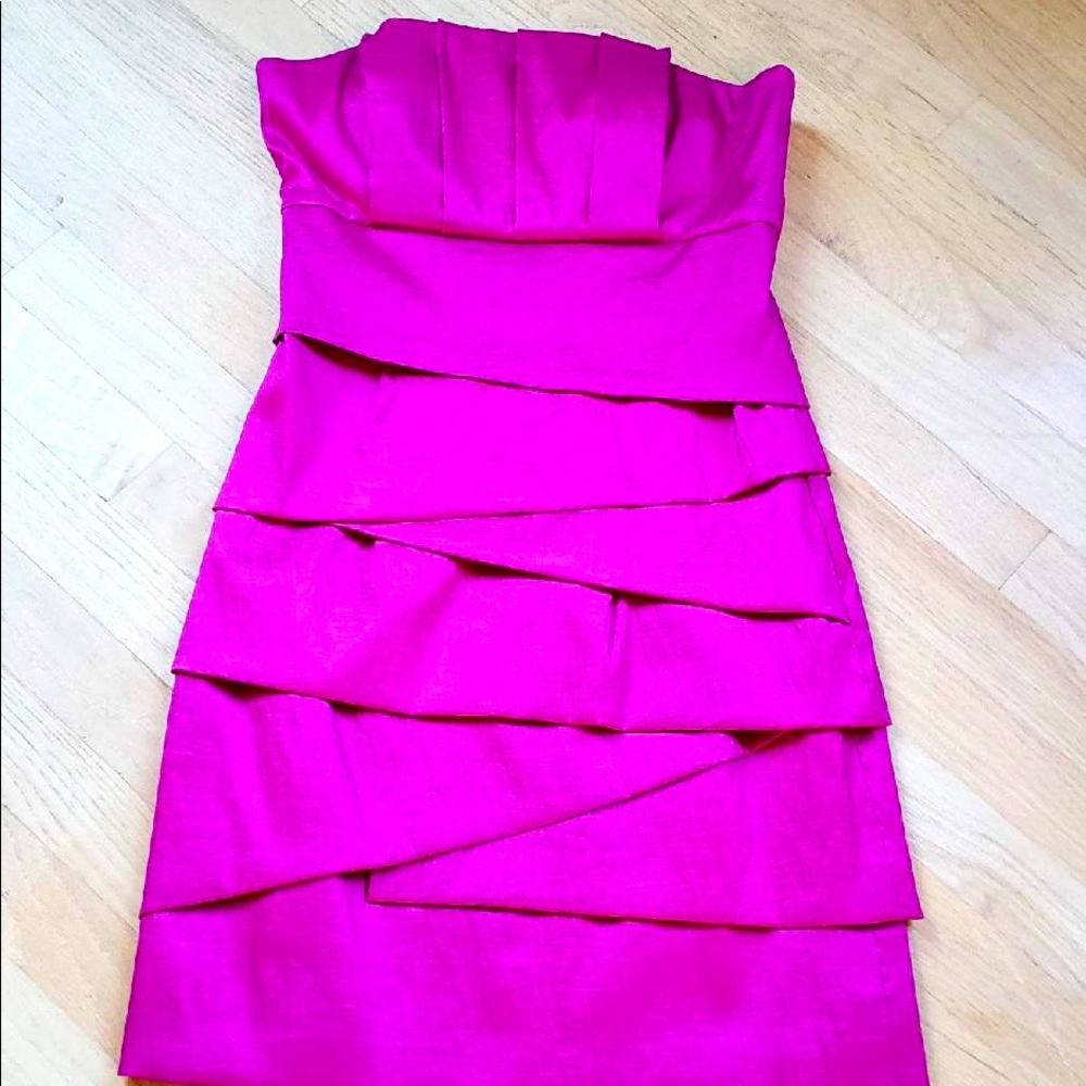 MaxandCleo Pink Layered Strapless Cocktail/Formal Dress, Size 4